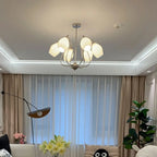 Lustre moderne et élégant en verre blanc pour salon