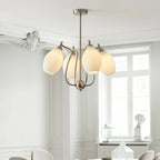 Lustre moderne et élégant en verre blanc pour salon