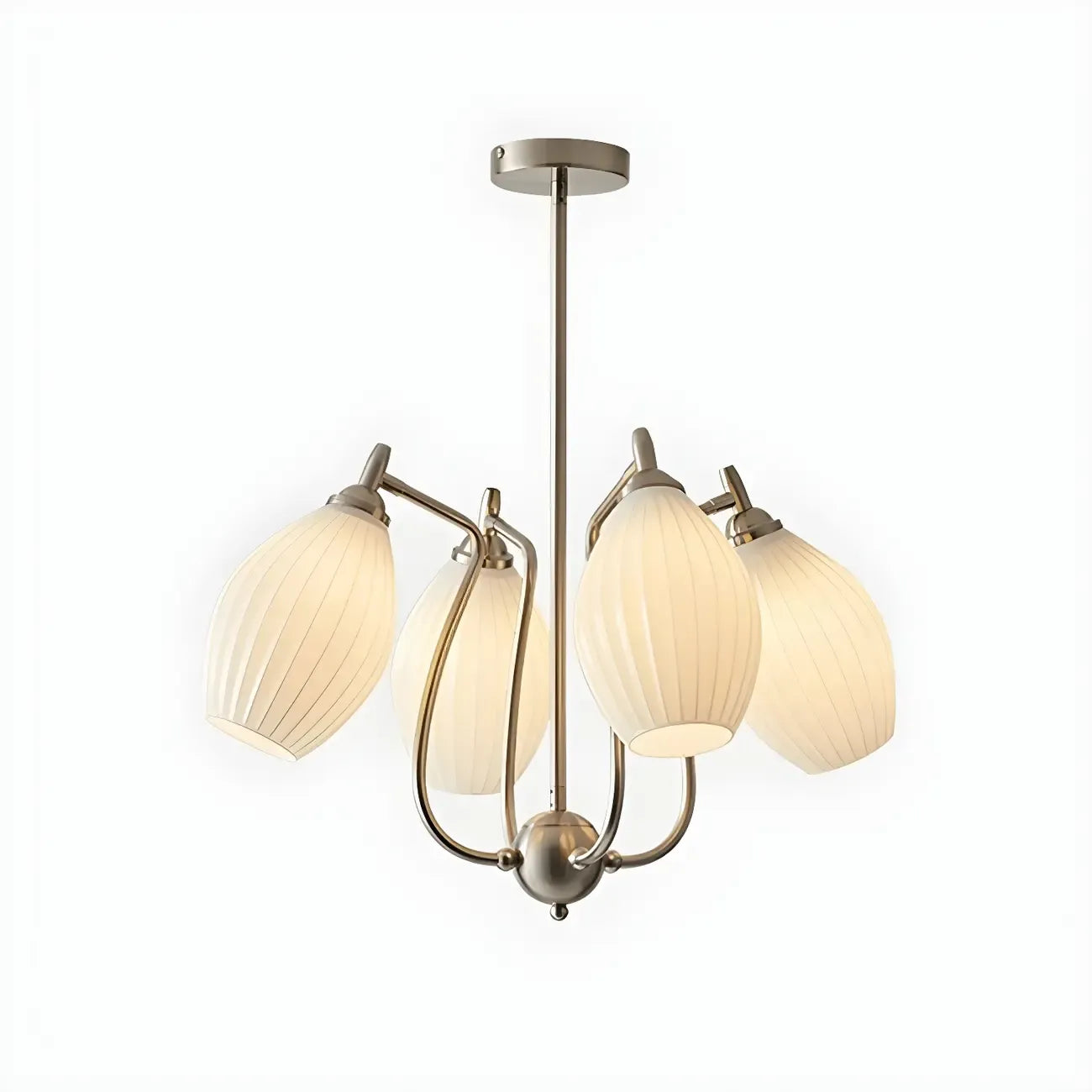 Lustre moderne et élégant en verre blanc pour salon