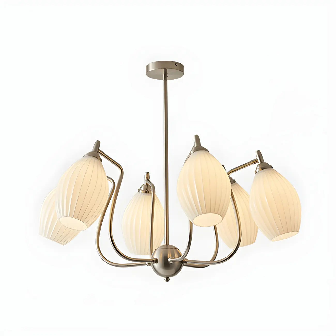 Lustre moderne et élégant en verre blanc pour salon