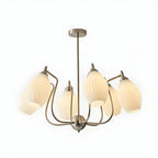 Lustre moderne et élégant en verre blanc pour salon