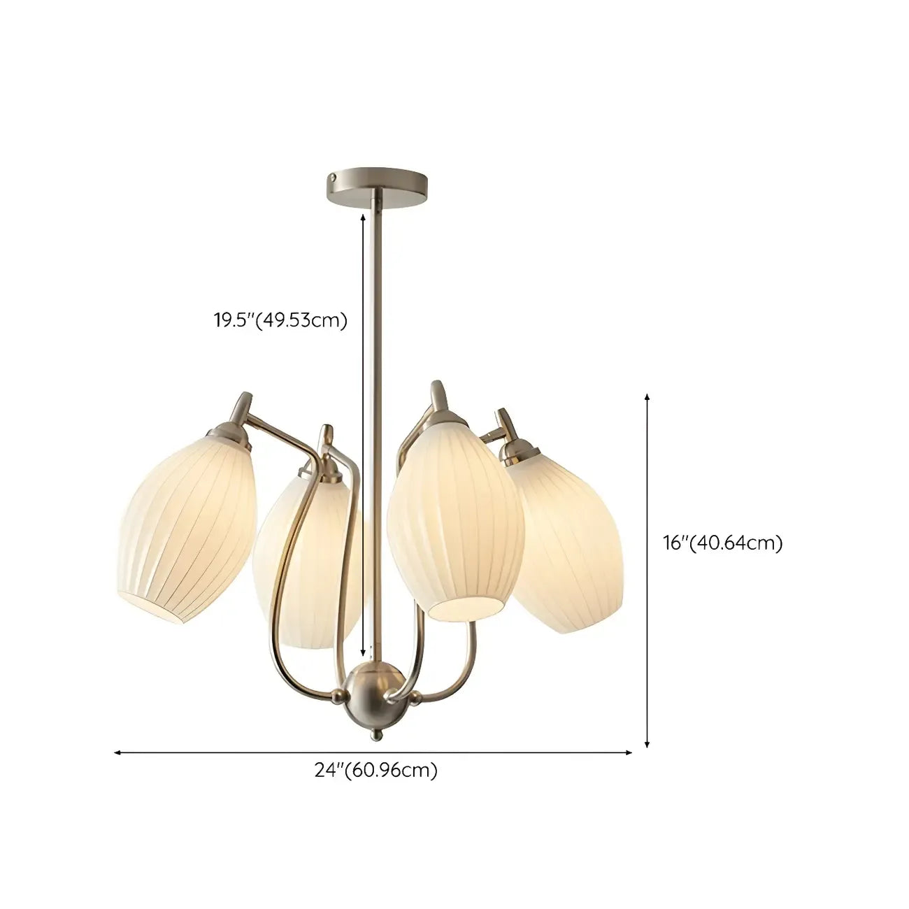 Lustre moderne et élégant en verre blanc pour salon