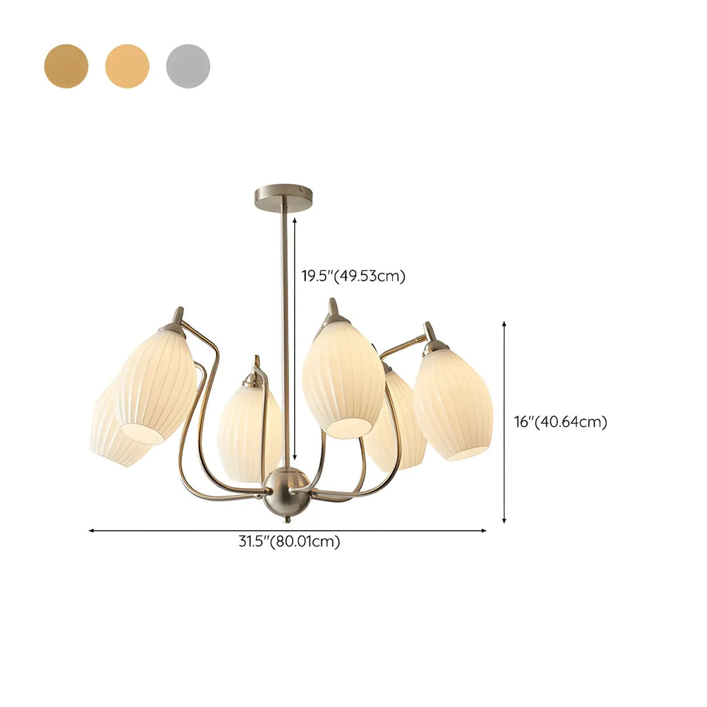 Lustre moderne et élégant en verre blanc pour salon