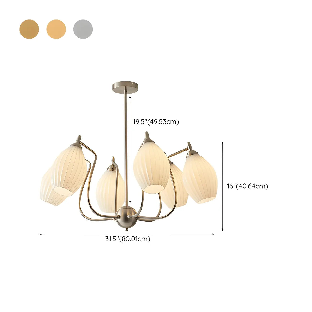 Lustre moderne et élégant en verre blanc pour salon