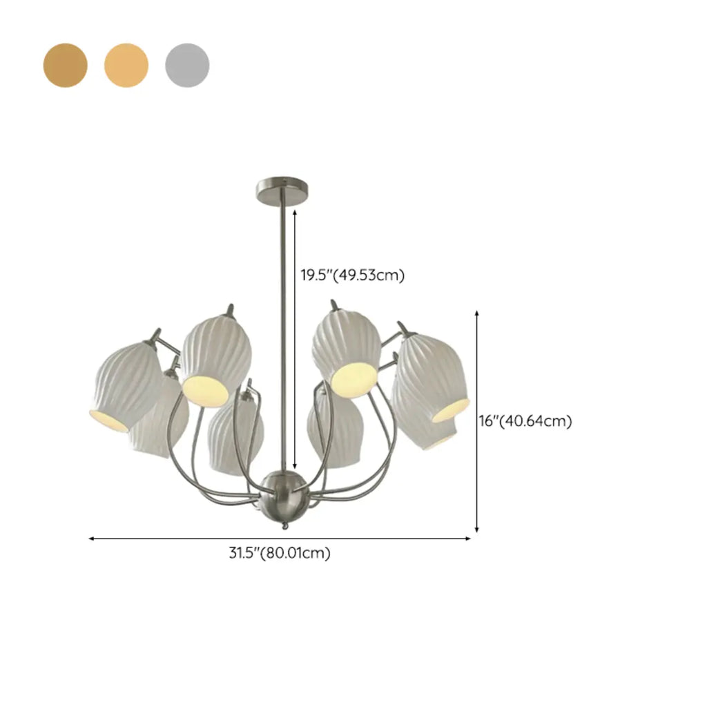 Lustre moderne et élégant en verre blanc pour salon