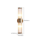 Applique murale cylindrique moderne en laiton avec verre transparent pour chevet