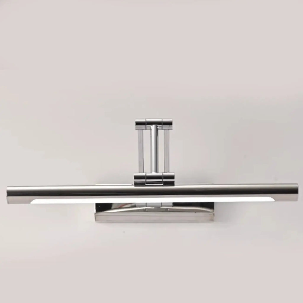 Applique murale LED tubulaire argentée moderne et réglable pour salle de bain