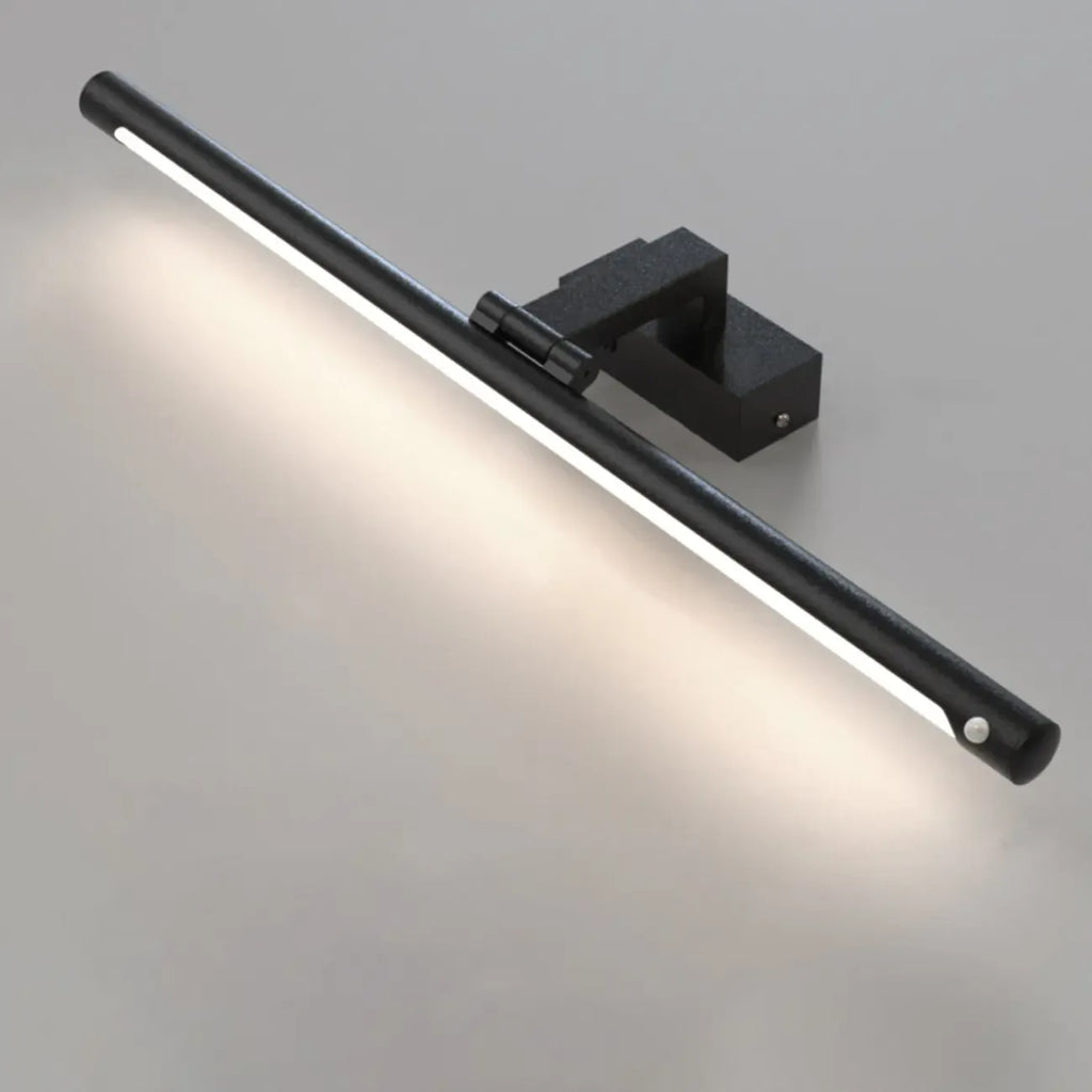 Luminaire de salle de bain tubulaire noir élégant et moderne à DEL