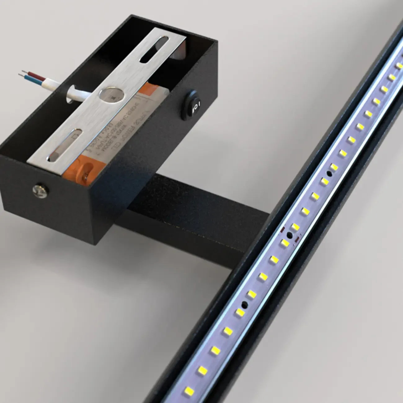 Luminaire de salle de bain tubulaire noir élégant et moderne à DEL