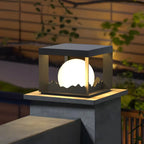 Lampe de table carrée élégante en acier inoxydable noir