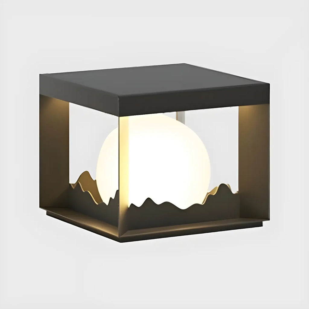 Lampe de table carrée élégante en acier inoxydable noir