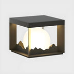 Lampe de table carrée élégante en acier inoxydable noir