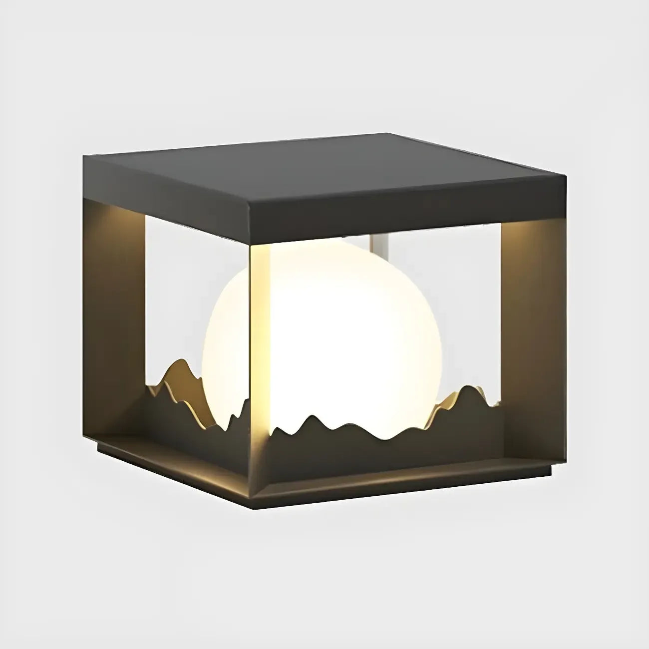 Lampe de table carrée élégante en acier inoxydable noir
