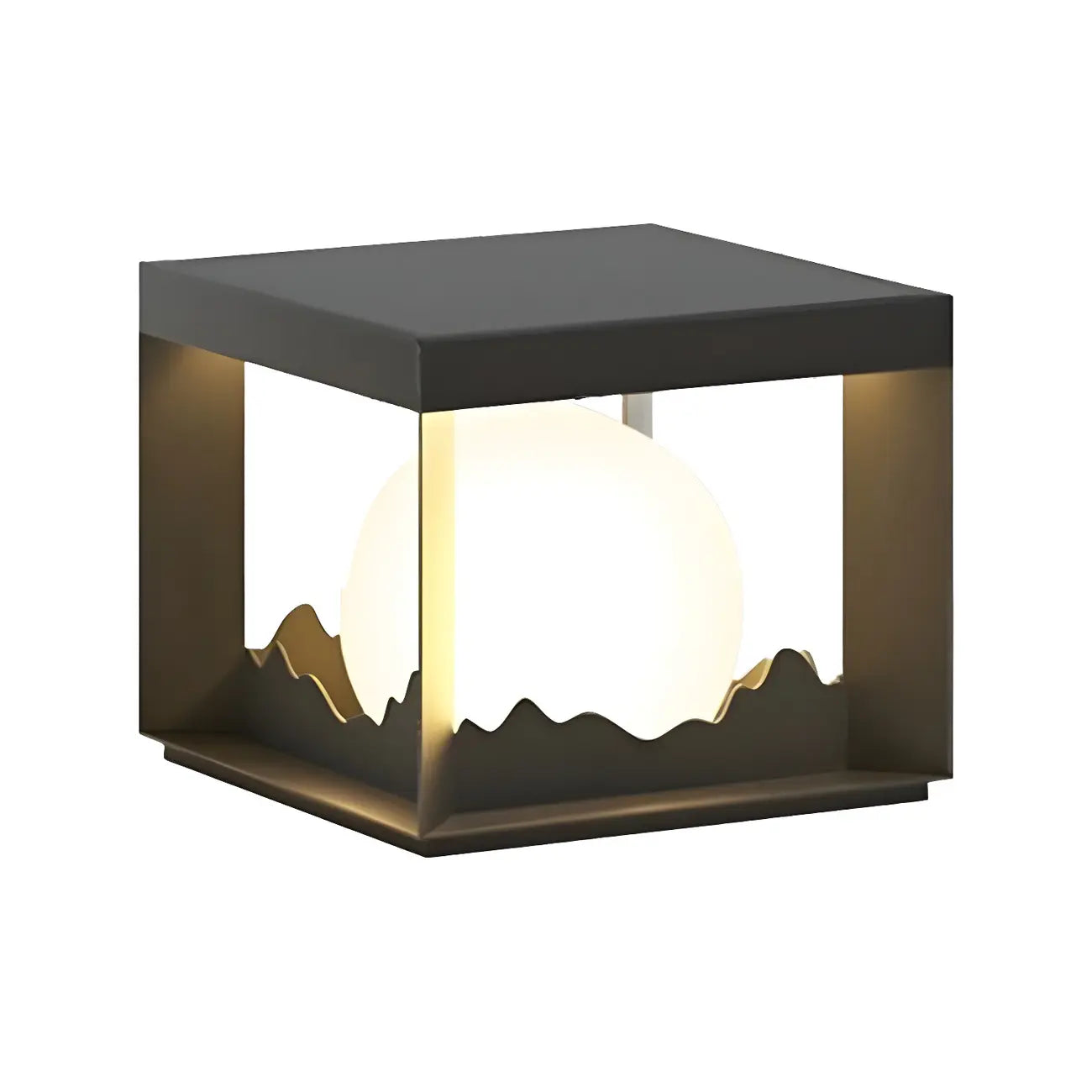 Lampe de table carrée élégante en acier inoxydable noir