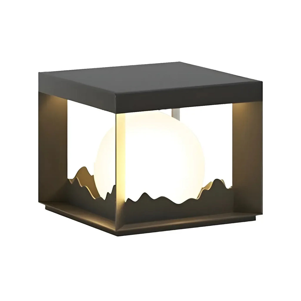Lampe de table carrée élégante en acier inoxydable noir