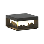 Lampe de table carrée élégante en acier inoxydable noir