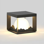 Lampe de table carrée élégante en acier inoxydable noir