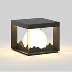 Lampe de table carrée élégante en acier inoxydable noir