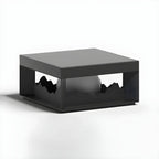 Lampe de table carrée élégante en acier inoxydable noir