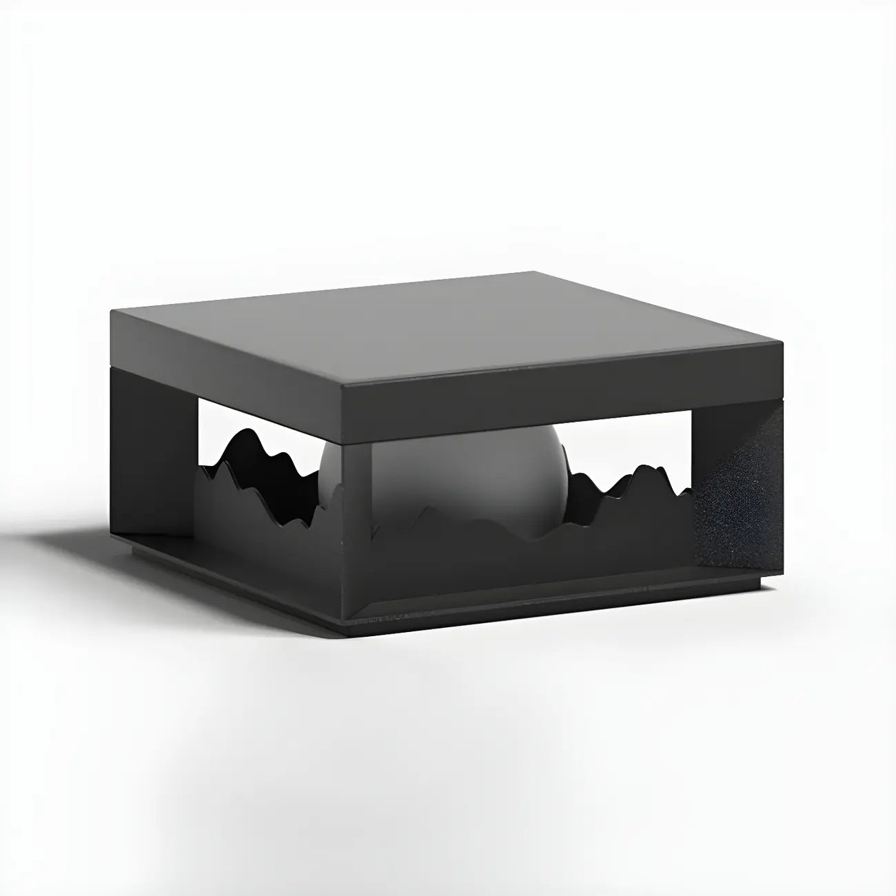 Lampe de table carrée élégante en acier inoxydable noir