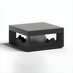 Lampe de table carrée élégante en acier inoxydable noir
