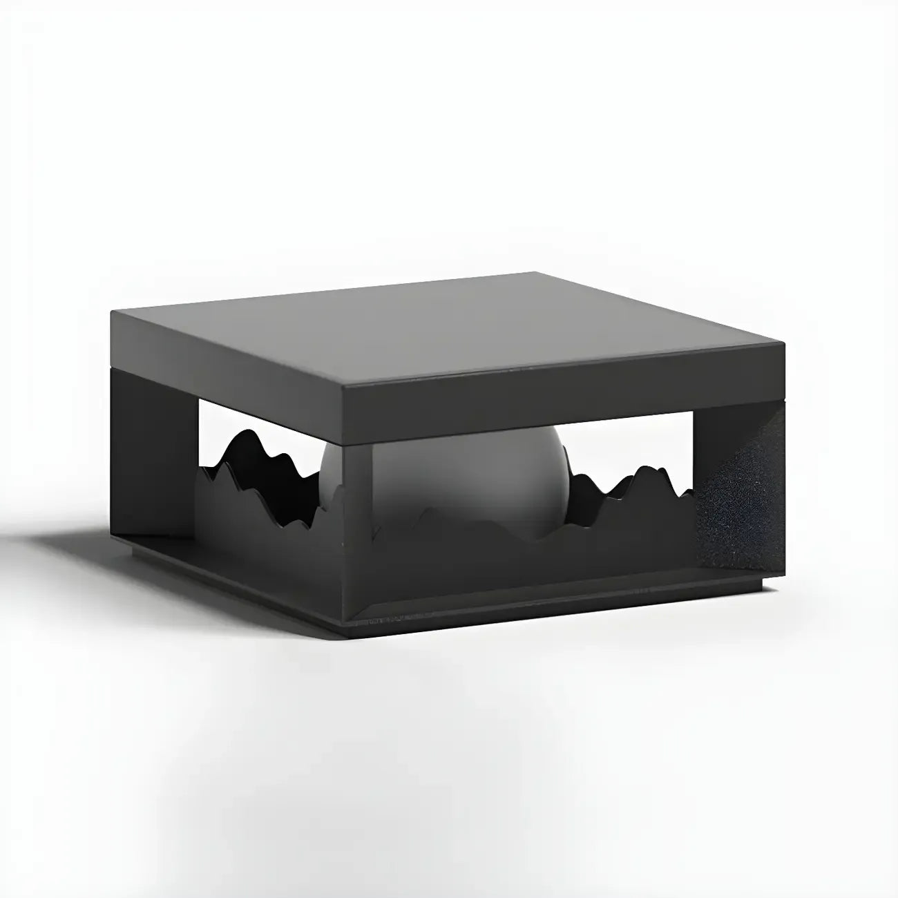 Lampe de table carrée élégante en acier inoxydable noir