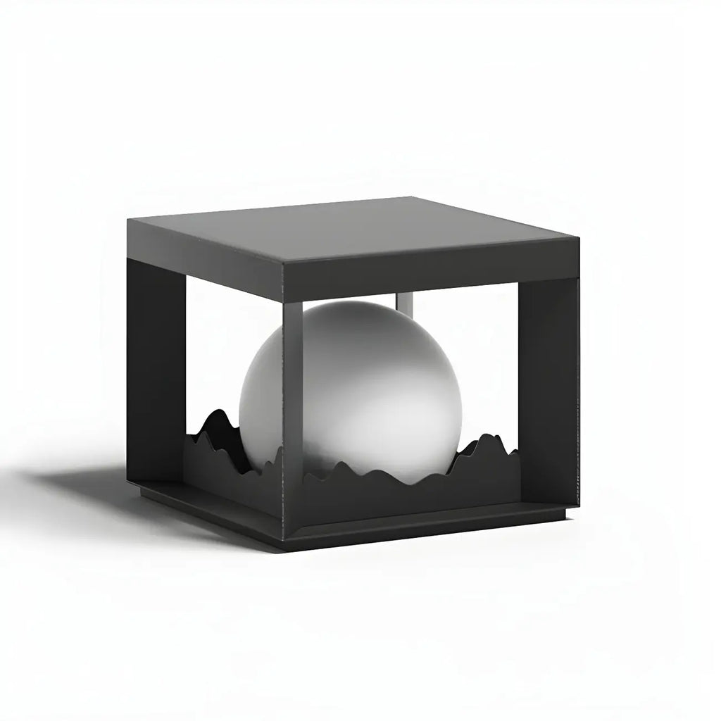 Lampe de table carrée élégante en acier inoxydable noir