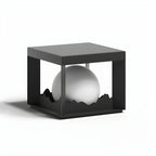 Lampe de table carrée élégante en acier inoxydable noir