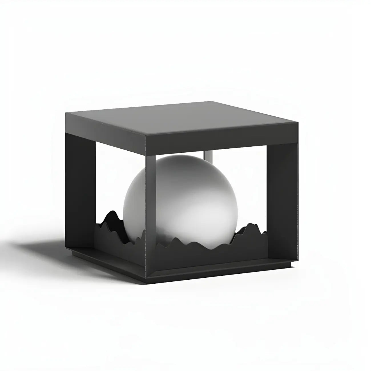 Lampe de table carrée élégante en acier inoxydable noir