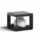 Lampe de table carrée élégante en acier inoxydable noir