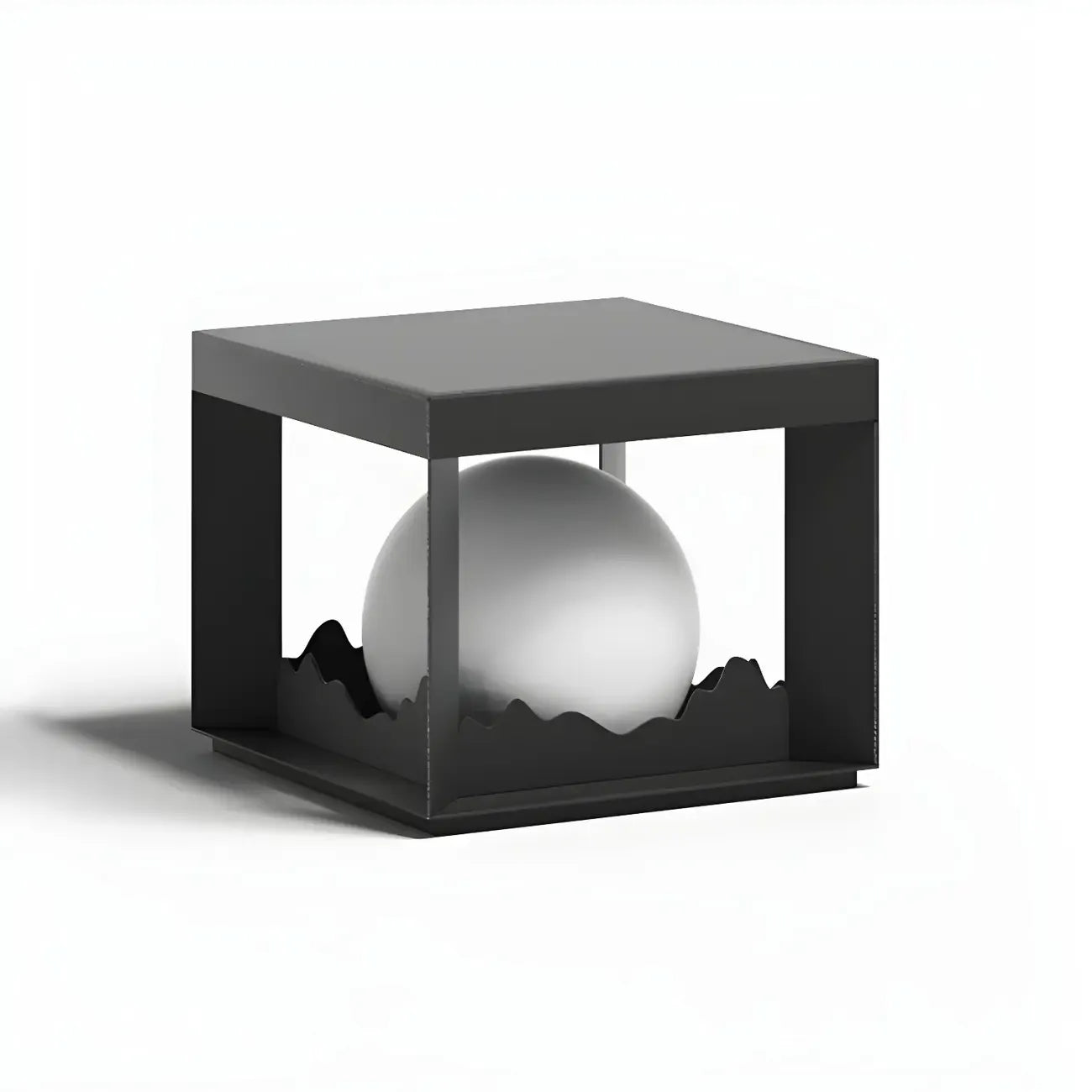 Lampe de table carrée élégante en acier inoxydable noir