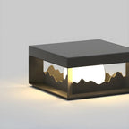 Lampe de table carrée élégante en acier inoxydable noir