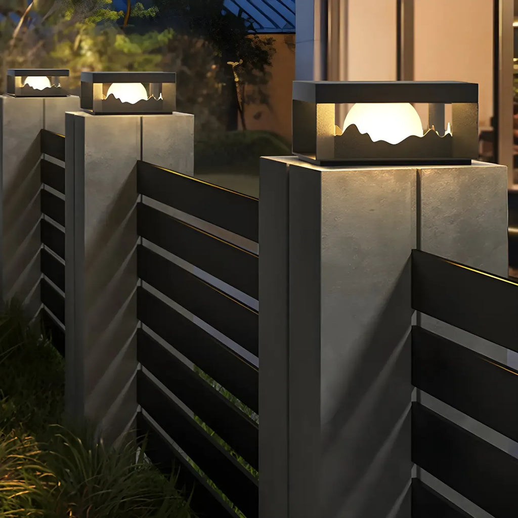 Lampe de table carrée élégante en acier inoxydable noir