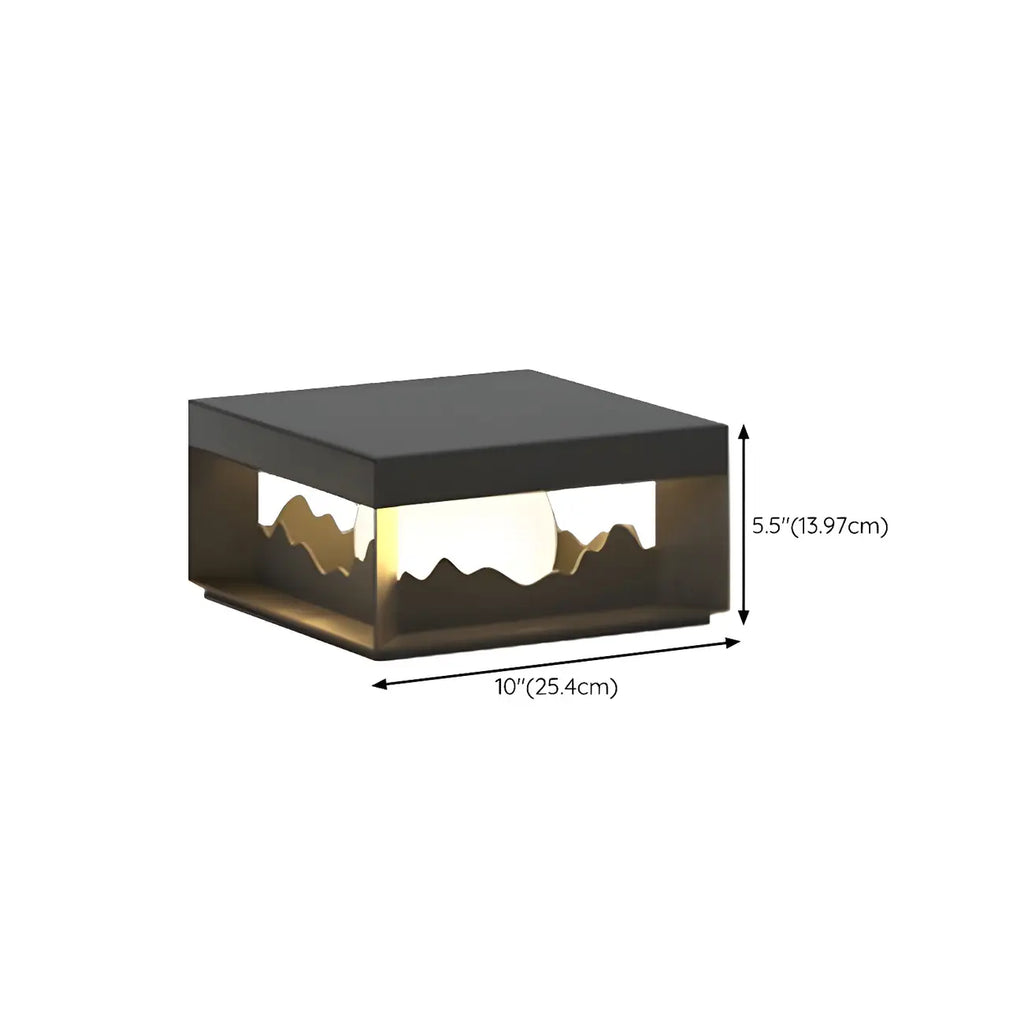 Lampe de table carrée élégante en acier inoxydable noir