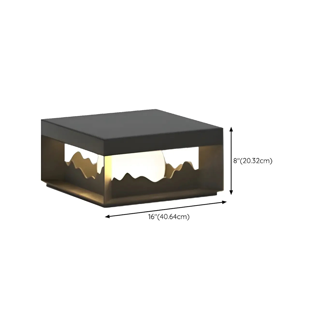 Lampe de table carrée élégante en acier inoxydable noir