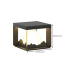 Lampe de table carrée élégante en acier inoxydable noir