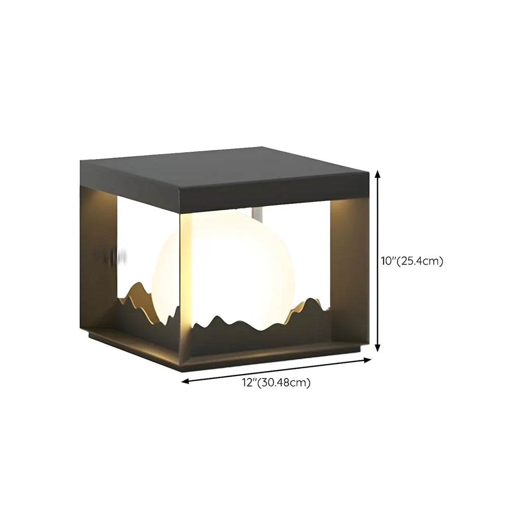 Lampe de table carrée élégante en acier inoxydable noir