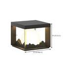 Lampe de table carrée élégante en acier inoxydable noir