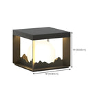 Lampe de table carrée élégante en acier inoxydable noir