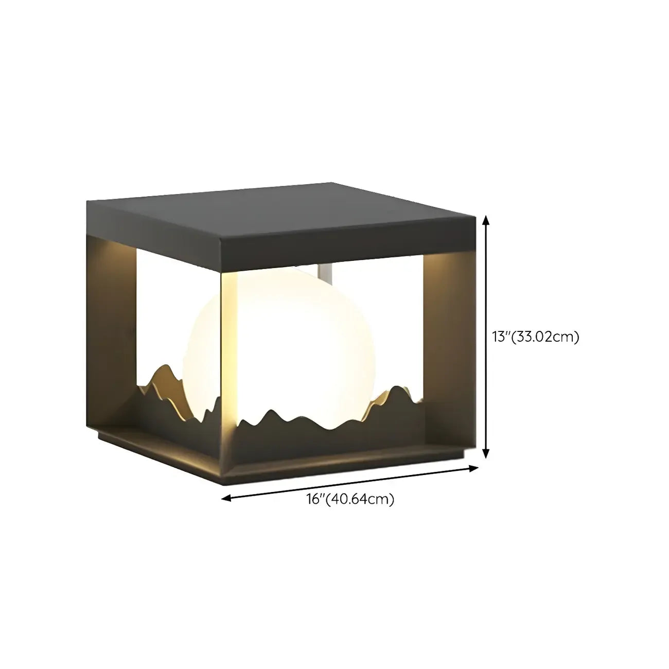 Lampe de table carrée élégante en acier inoxydable noir
