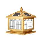 Lampadaires solaires d'extérieur traditionnels en laiton en forme de maison