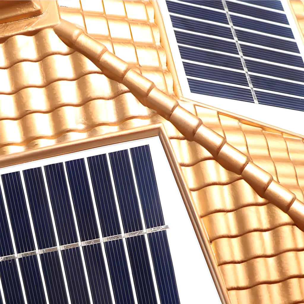 Lampadaires solaires d'extérieur traditionnels en laiton en forme de maison