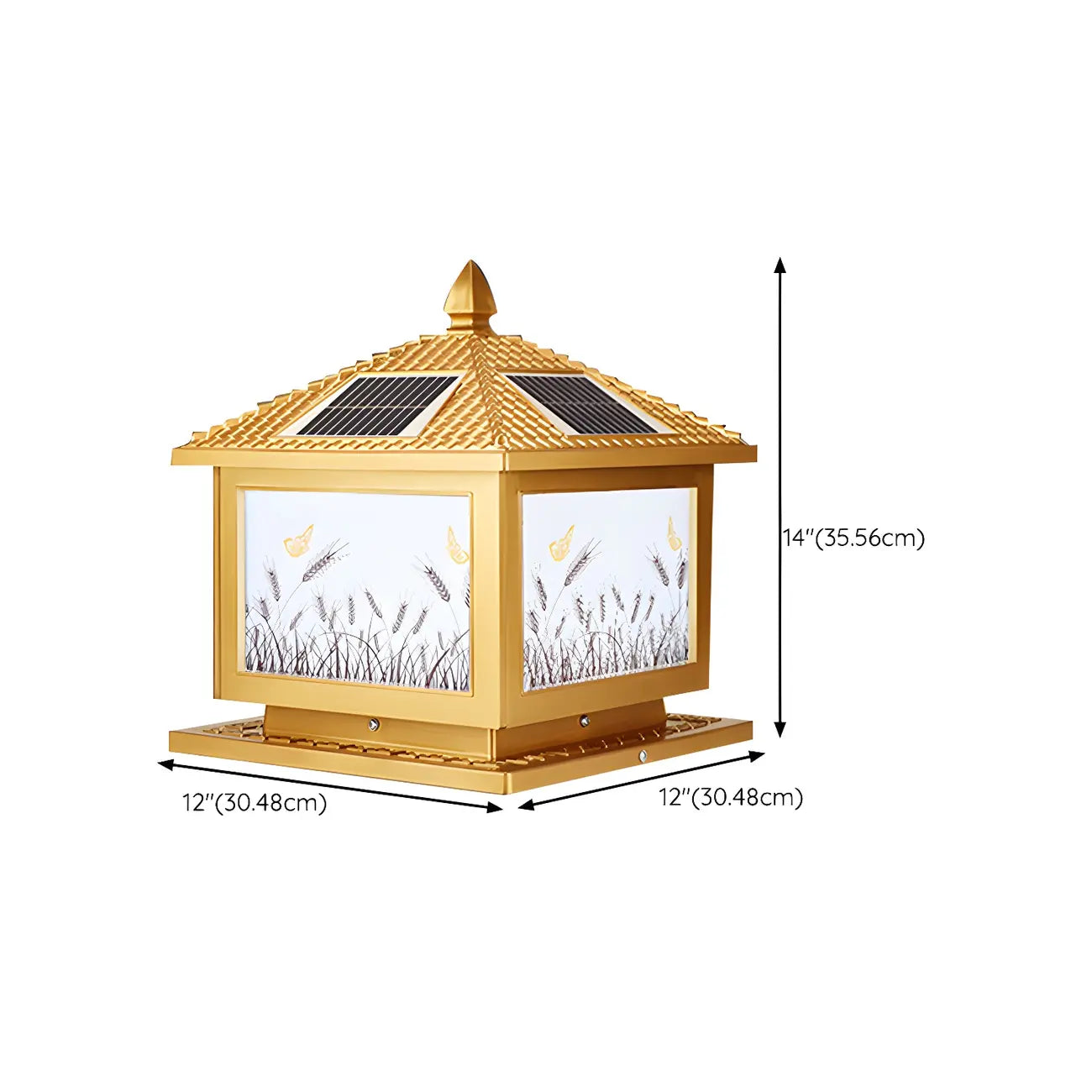Lampadaires solaires d'extérieur traditionnels en laiton en forme de maison