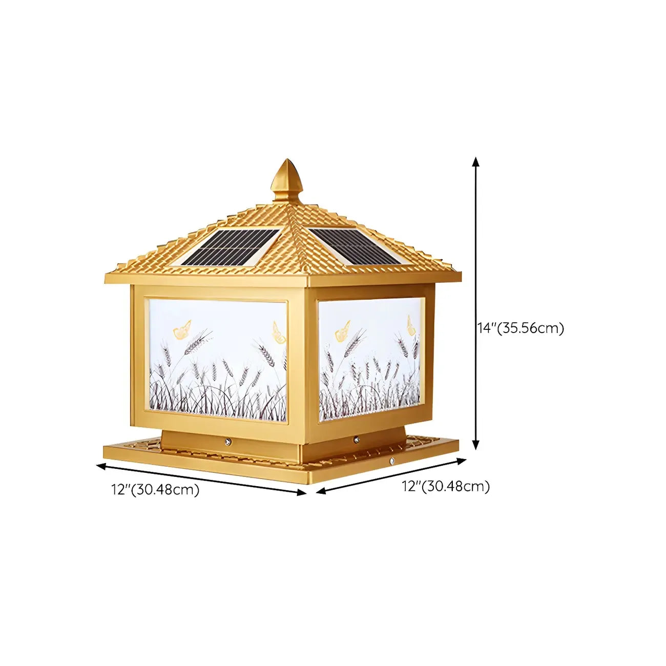 Lampadaires solaires d'extérieur traditionnels en laiton en forme de maison