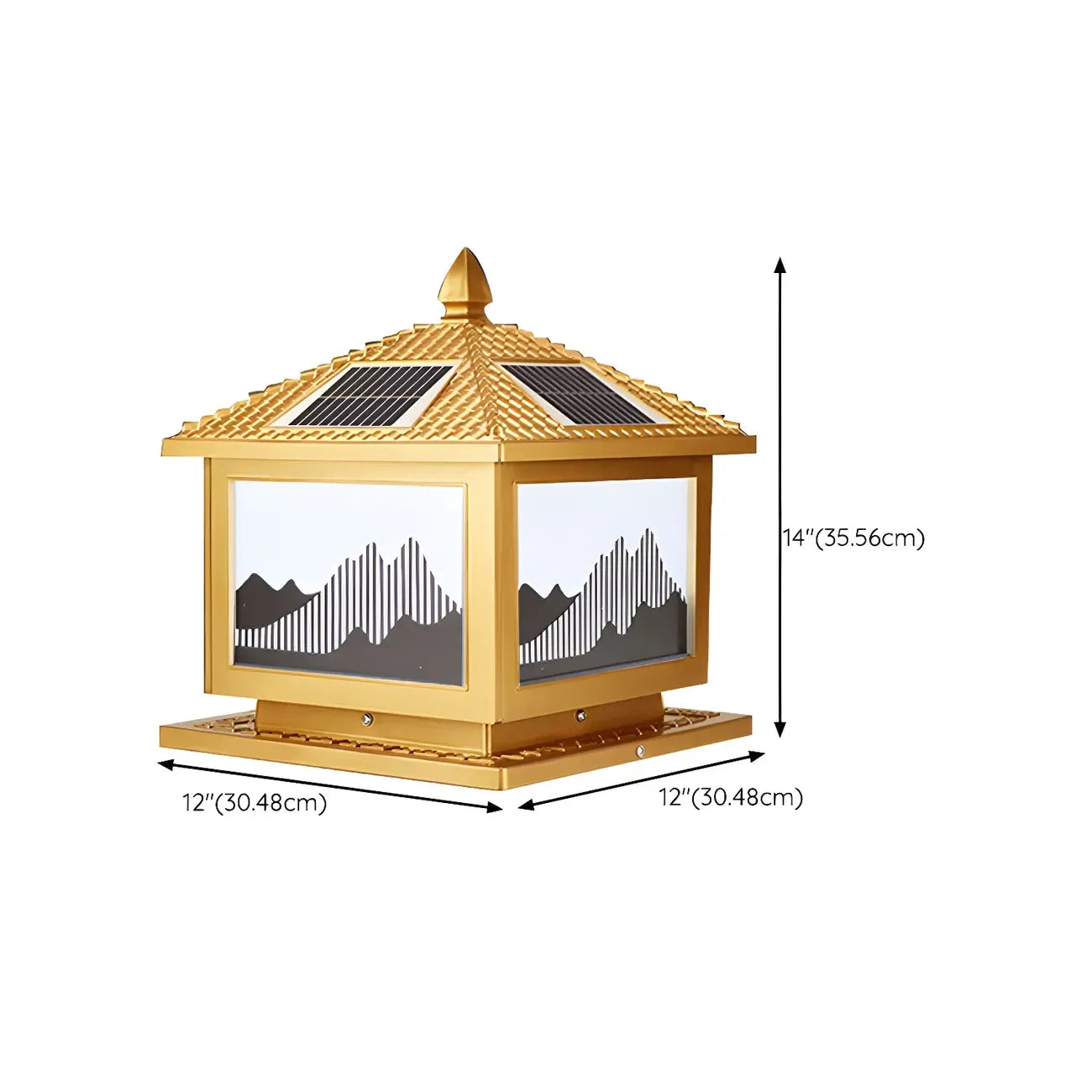 Lampadaires solaires d'extérieur traditionnels en laiton en forme de maison