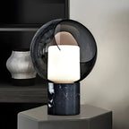 Lampe de table moderne en verre gris fumé avec dôme pour chambre