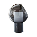 Lampe de table moderne en verre gris fumé avec dôme pour chambre