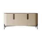 Meuble d'appoint moderne en pierre beige avec 4 pieds droits