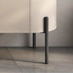 Meuble d'appoint moderne en pierre beige avec 4 pieds droits