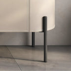 Meuble d'appoint moderne en pierre beige avec 4 pieds droits